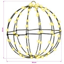 vidaXL Labda Meleg fehér 30 x 30 x 32 cm Fém 96 LED