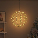 vidaXL Labda Meleg fehér 40 x 40 x 42 cm Fém 120 LED
