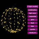 vidaXL Labda Meleg fehér 40 x 40 x 42 cm Fém 120 LED