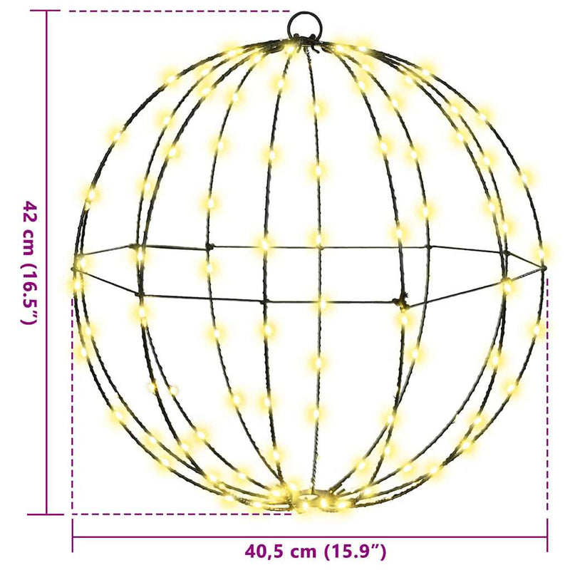 vidaXL Labda 120 LED-del Meleg fehér 40 cm Fém