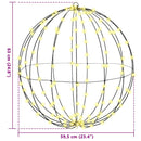 vidaXL Labda 192 LED-del Meleg fehér 60 cm Fém