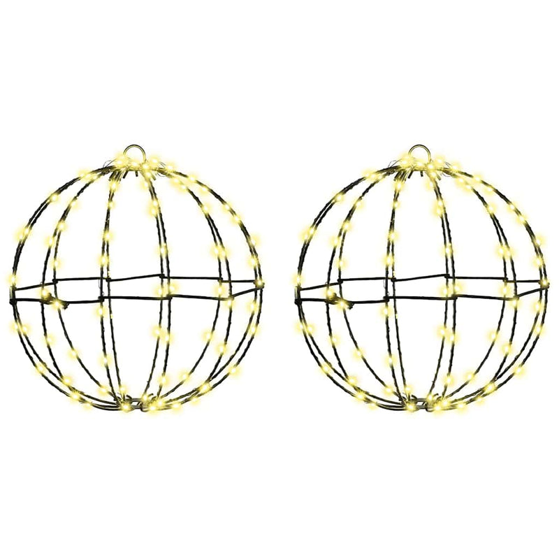 vidaXL Labda 192 LED-del 2 pcs Meleg fehér 30 cm Fém