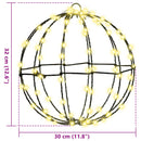vidaXL Labda 192 LED-del 2 pcs Meleg fehér 30 x 30 x 32 cm Fém