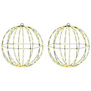 vidaXL Labda 2 db Meleg fehér 40 x 40 x 42 cm Fém 192 LED
