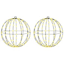 vidaXL Labda 192 LED-del 2 pcs Meleg fehér 43.5 cm Fém