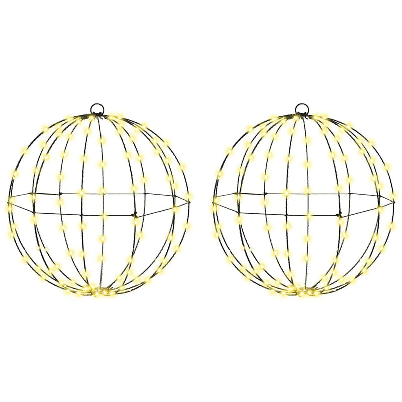 vidaXL Labda 192 LED-del 2 pcs Meleg fehér 40 cm Fém