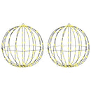 vidaXL Labda 2 db Meleg fehér 50 x 50 x 52 cm Fém 320 LED