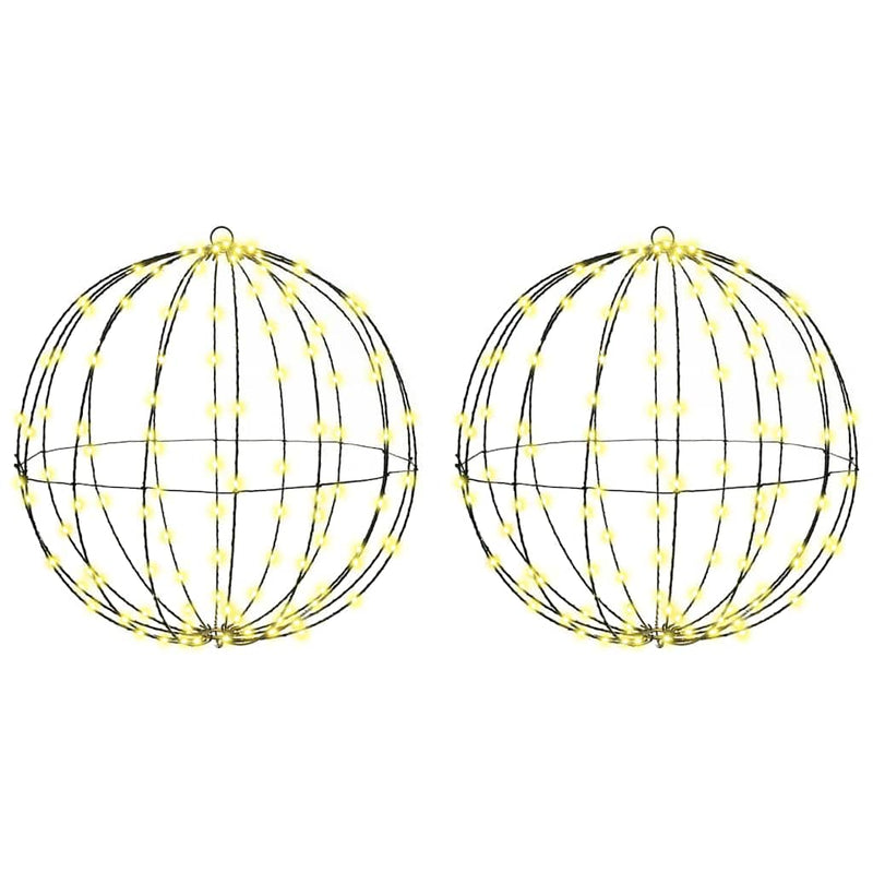 vidaXL Labda 320 LED-del 2 pcs Meleg fehér 50 cm Fém