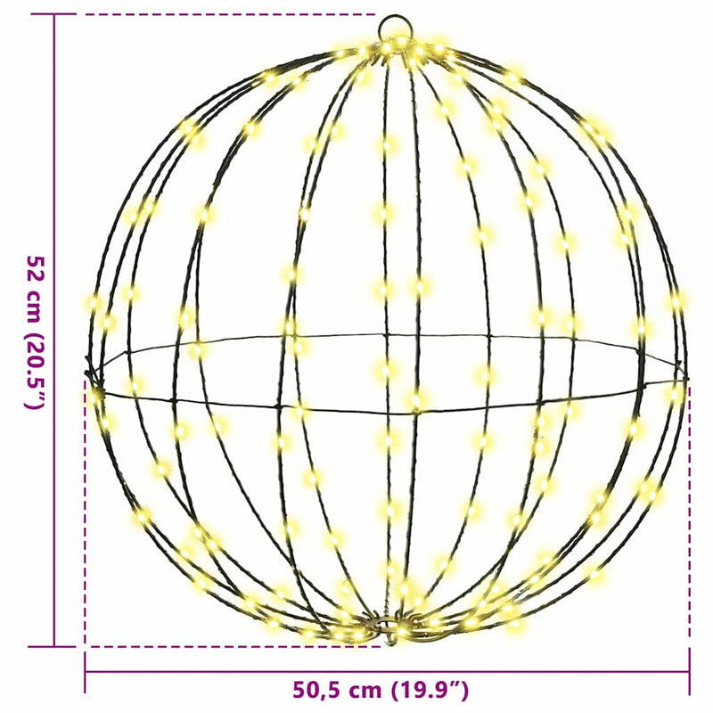 vidaXL Labda 320 LED-del 2 pcs Meleg fehér 50 cm Fém