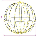 vidaXL Labda 2 db Meleg fehér 50 x 50 x 52 cm Fém 320 LED