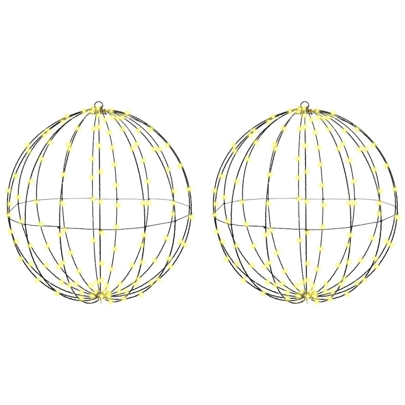 vidaXL Labda 384 LED-del 2 pcs Meleg fehér 60 cm Fém