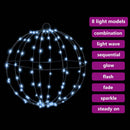 vidaXL Labda Hideg feher 30 x 30 x 32 cm Fém 96 LED