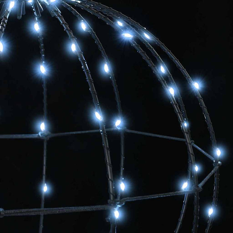 vidaXL Labda 192 LED-del 2 pcs Hideg feher 40 cm Fém