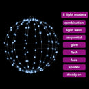 vidaXL Labda 2 db Hideg feher 50 x 50 x 52 cm Fém 320 LED