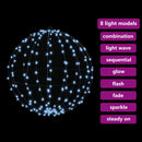 vidaXL Labda 384 LED-del 2 pcs Hideg feher 60 cm Fém