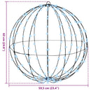 vidaXL Labda 384 LED-del 2 pcs Hideg feher 60 cm Fém