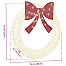 vidaXL Koszorú 60 LED-del Meleg fehér 76 x 8.5 x 76 cm Akril