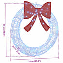 vidaXL Koszorú 60 LED-del Kék 76 x 8.5 x 76 cm Akril