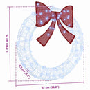 vidaXL Koszorú 80 LED-del Hideg feher 92 x 9.5 x 92 cm Akril