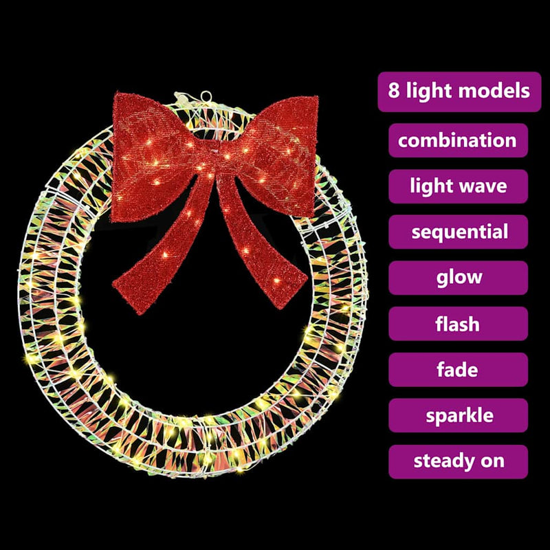 vidaXL Koszorú 60 LED-del Meleg fehér 75 cm PET