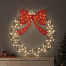 vidaXL Koszorú 80 LED-del Meleg fehér 91 x 91 x 9 cm PET