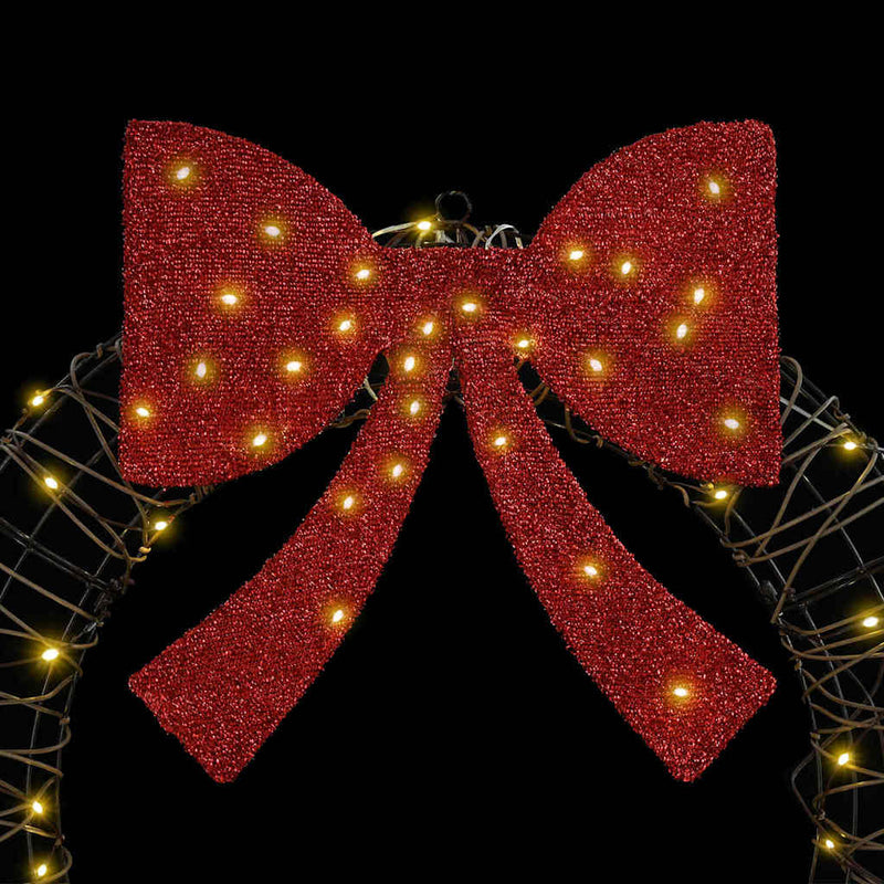 vidaXL Koszorú 60 LED-del Meleg fehér 75 cm Rattan