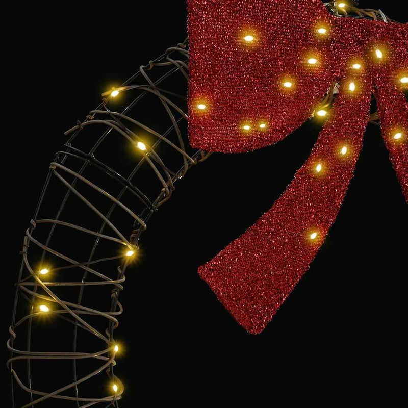 vidaXL Koszorú 60 LED-del Meleg fehér 75 cm Rattan