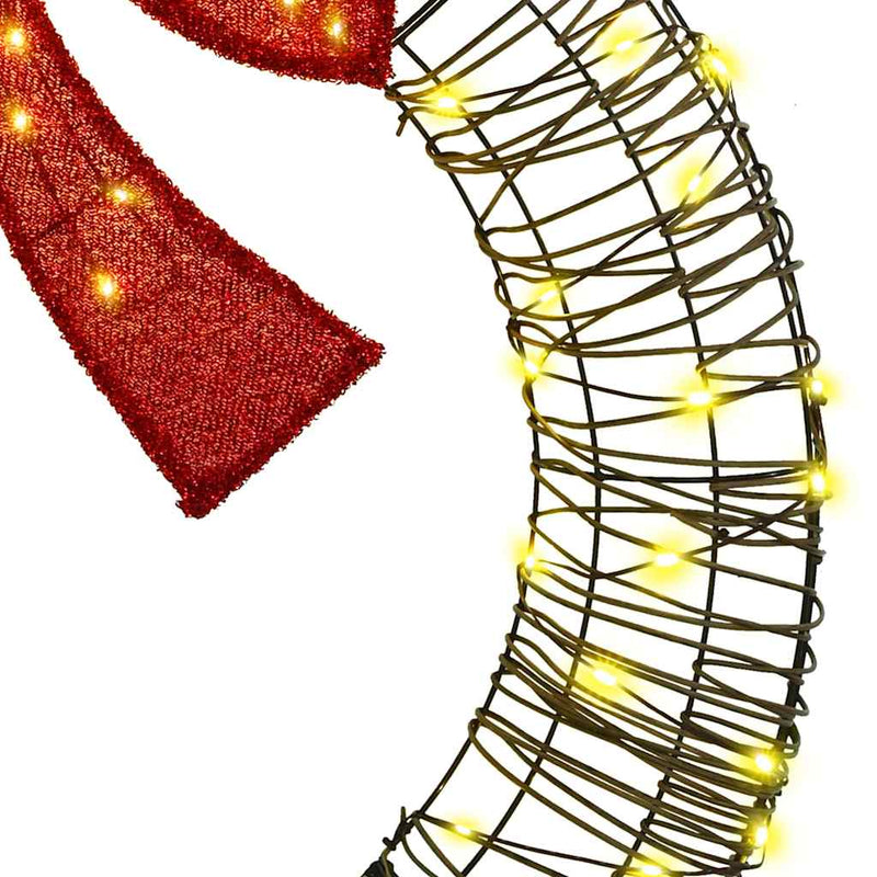 vidaXL Koszorú 80 LED-del Meleg fehér 90 cm Rattan