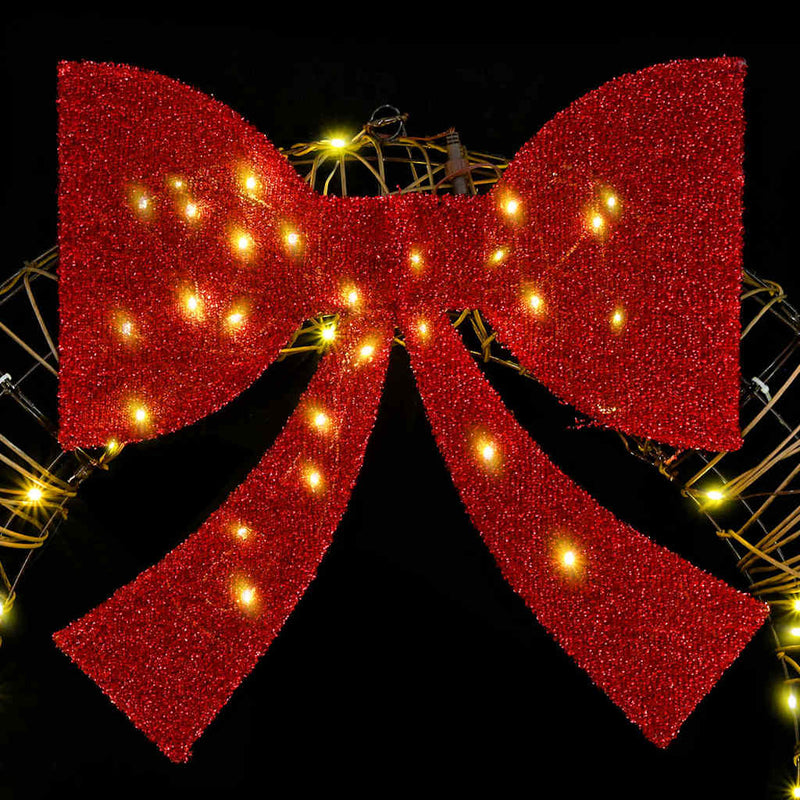 vidaXL Koszorú 80 LED-del Meleg fehér 90 cm Rattan