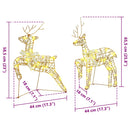 vidaXL LED rénszarvasok 40 LED-del 2 pcs Meleg fehér PET