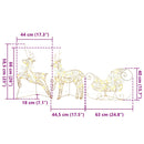 vidaXL LED rénszarvasok 60 LED-del 3 pcs Meleg fehér PET