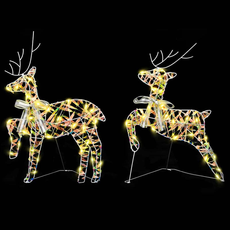 vidaXL LED rénszarvasok 40 LED-del 2 pcs Meleg fehér PET