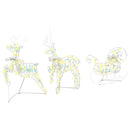 vidaXL LED rénszarvasok 60 LED-del 3 pcs Meleg fehér PET