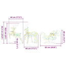 vidaXL LED rénszarvasok 60 LED-del 3 pcs Meleg fehér PET