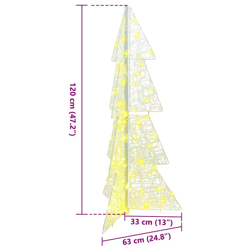 vidaXL Karácsonyfa 100 LED-del Meleg fehér 120 cm Akril