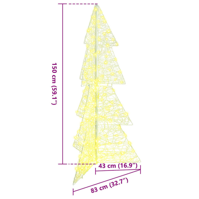 vidaXL Karácsonyfa 160 LED-del Meleg fehér 150 cm Akril