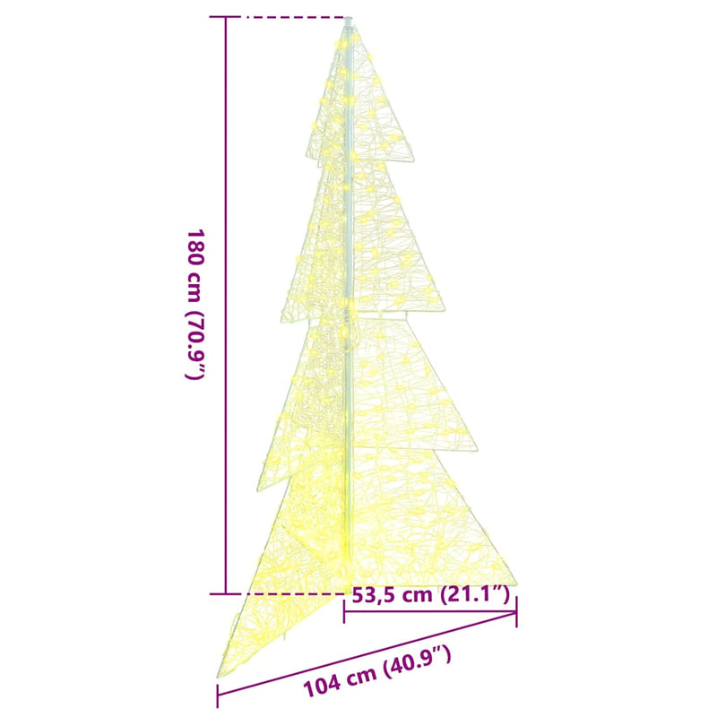 vidaXL Karácsonyfa 240 LED-del Meleg fehér 180 cm Akril