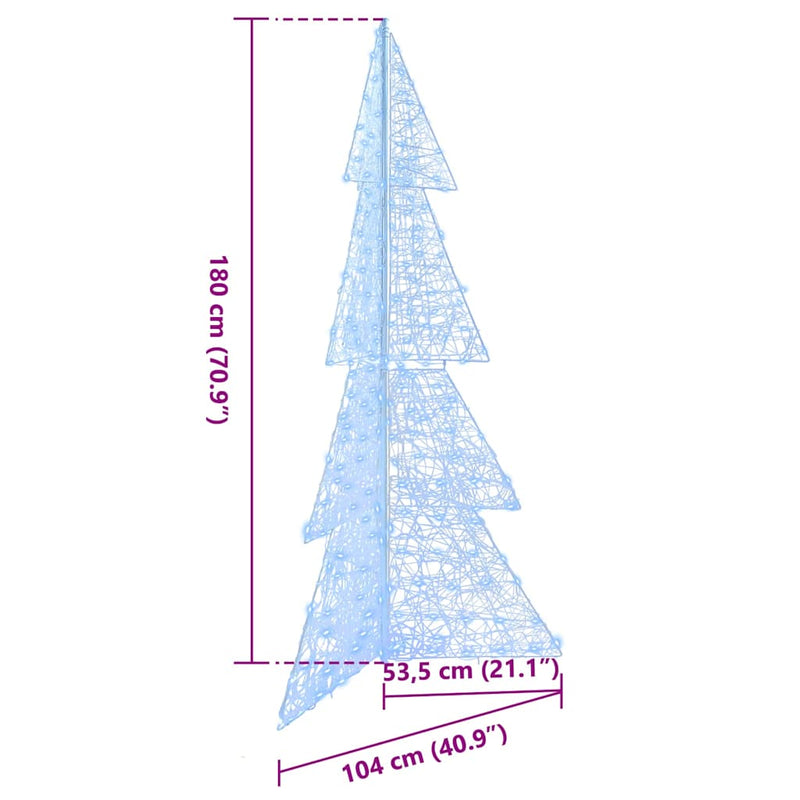 vidaXL Karácsonyfa 240 LED-del Hideg Fehér 180 cm Akril