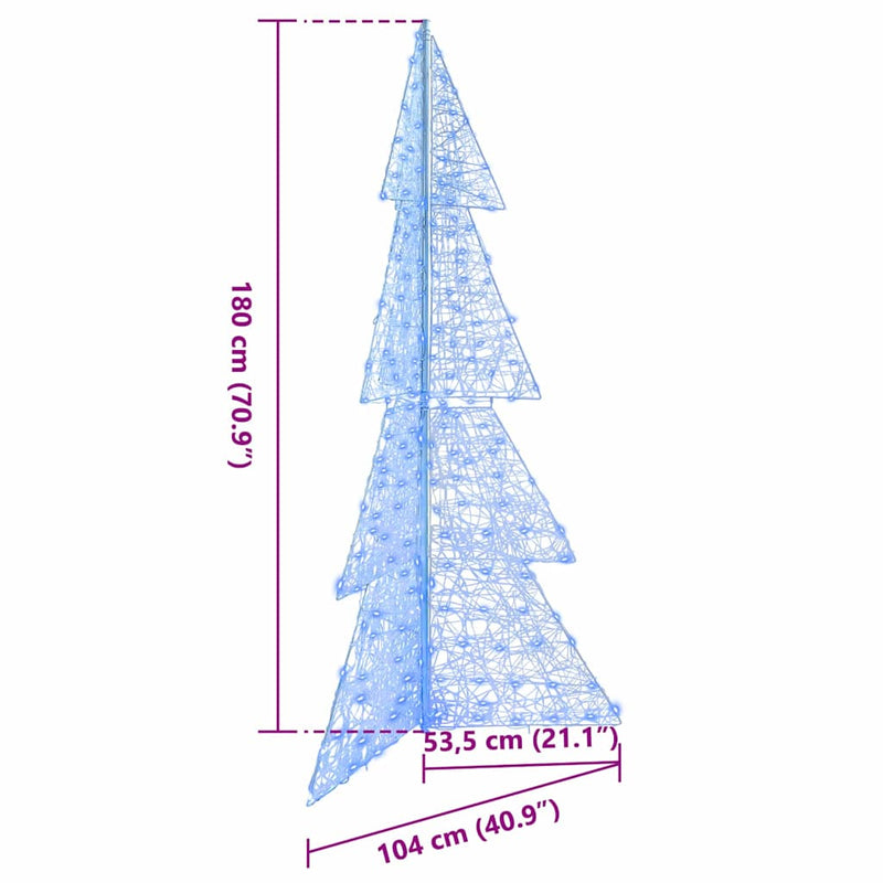 vidaXL Karácsonyfa 240 LED-del Kék 180 cm Akril