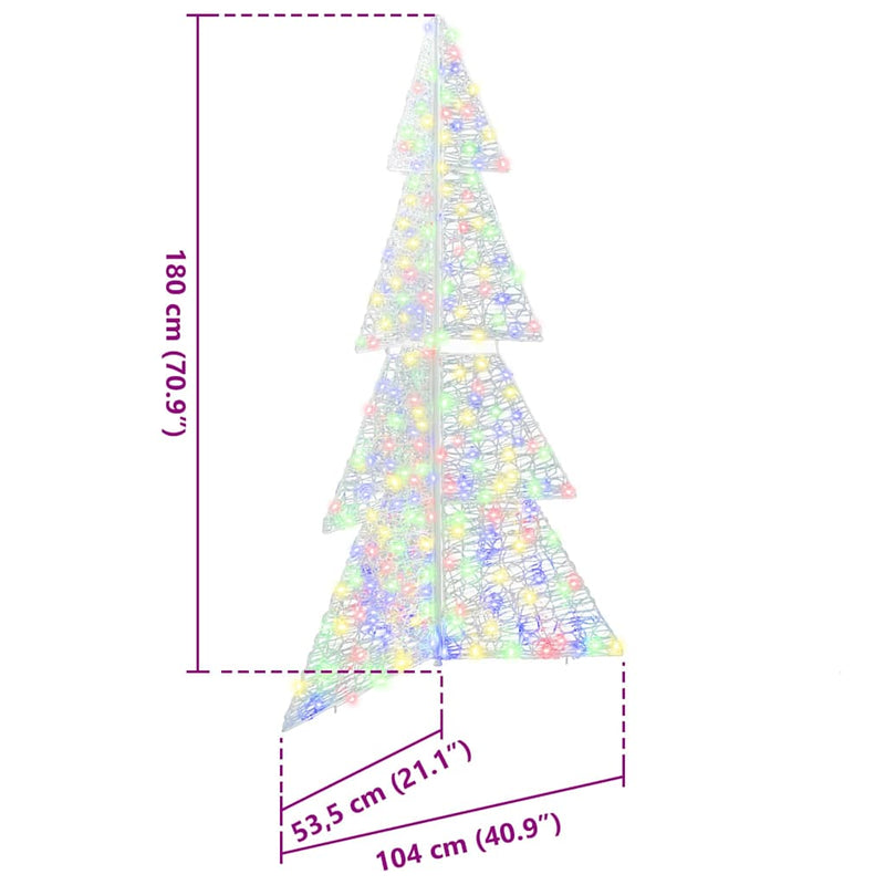 vidaXL Karácsonyfa 240 LED-del Sokszínű 180 cm Akril