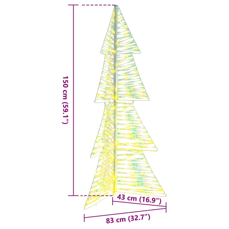 vidaXL Karácsonyfa 160 LED-del Meleg fehér 150 cm PET
