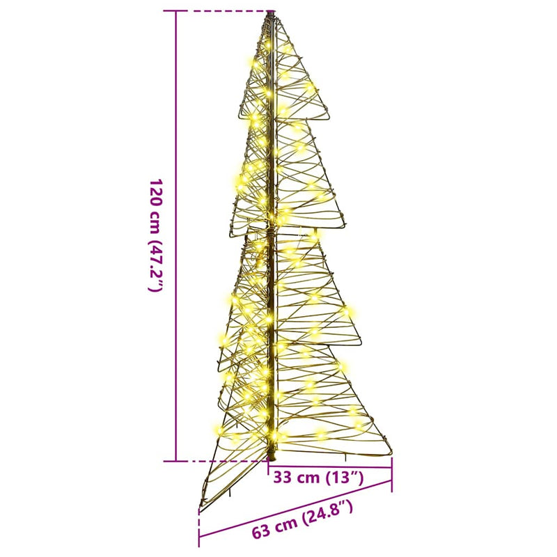 vidaXL Karácsonyfa 100 LED-del Meleg fehér 120 cm Rattan
