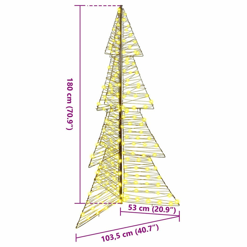 vidaXL Karácsonyfa 240 LED-del Meleg fehér 180 cm Rattan