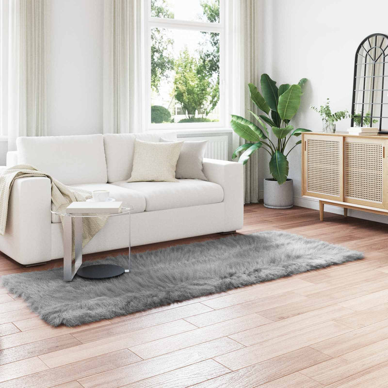 vidaXL Műgyapjú Szőnyeg Tafalla Szürke 80 x 250 cm Poliészter