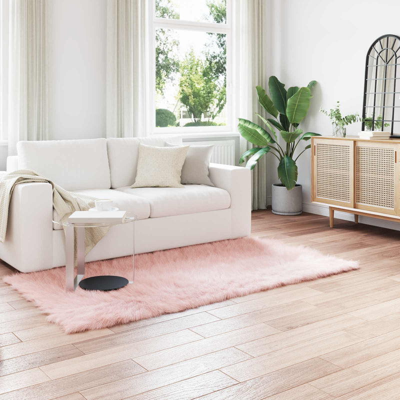 vidaXL Műgyapjú Szőnyeg Tafalla Rózsaszín 80 x 200 cm Poliészter