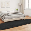 vidaXL Műbáránybőr szőnyeg TAFALLA Fekete 80 x 250 cm Poliészter