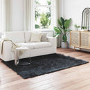 vidaXL Műgyapjú Szőnyeg Tafalla Fekete 140 x 200 cm Poliészter