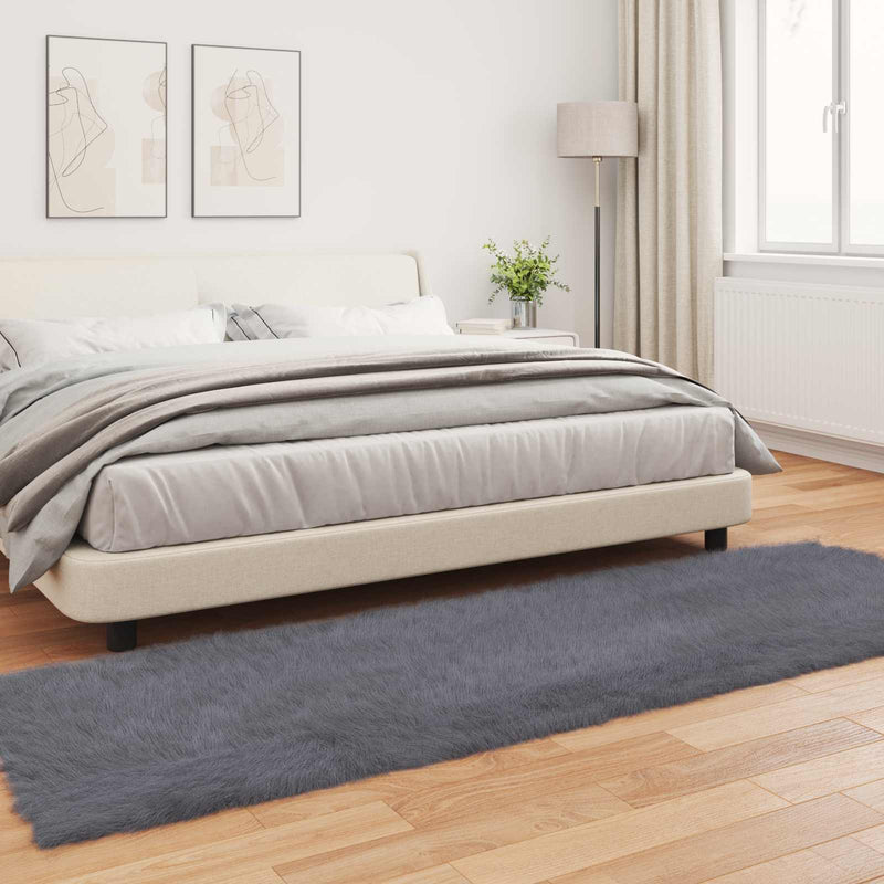 vidaXL Műgyapjú Szőnyeg Tafalla Antracit 80 x 250 cm Poliészter