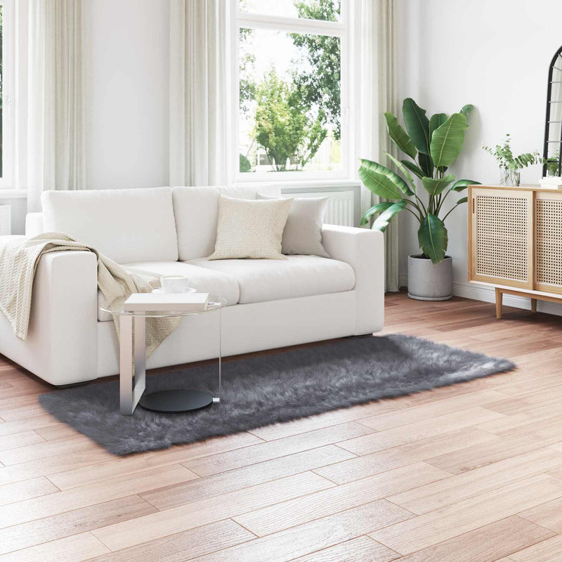 vidaXL Műgyapjú Szőnyeg Tafalla Antracit 100 x 200 cm Poliészter