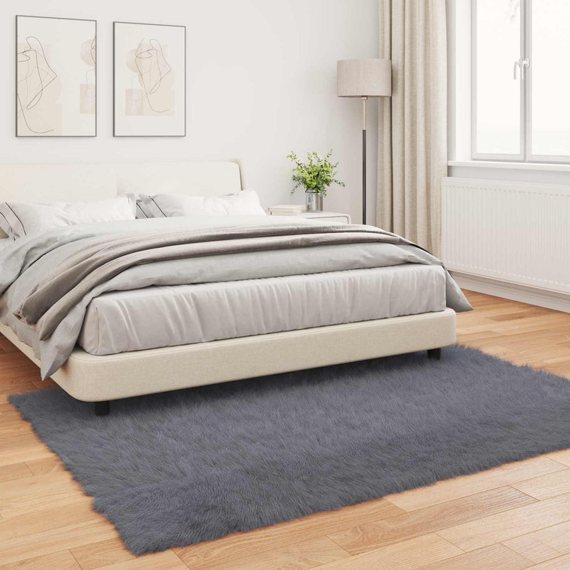 vidaXL Műgyapjú Szőnyeg Tafalla Antracit 120 x 170 cm Poliészter